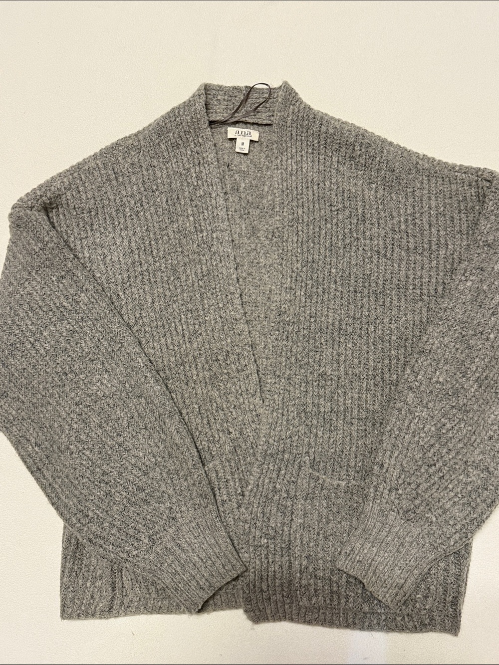 A.N.A Gray Ribbed Knit Women's Sweater